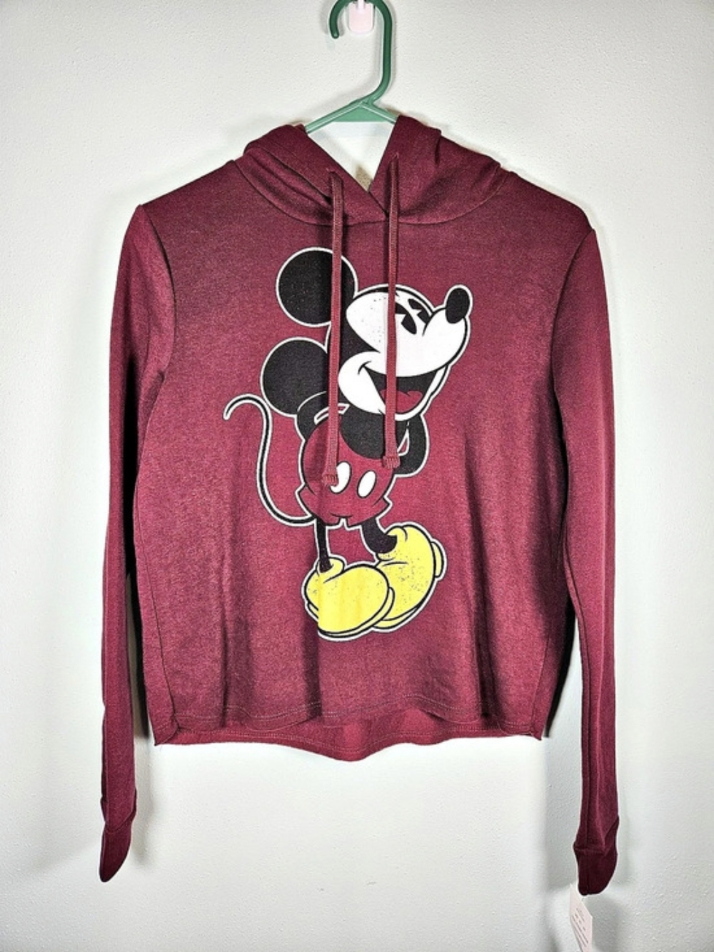 Disney Mickey Mouse hoodie Graphic Hoodie in Burgundy Small NWT